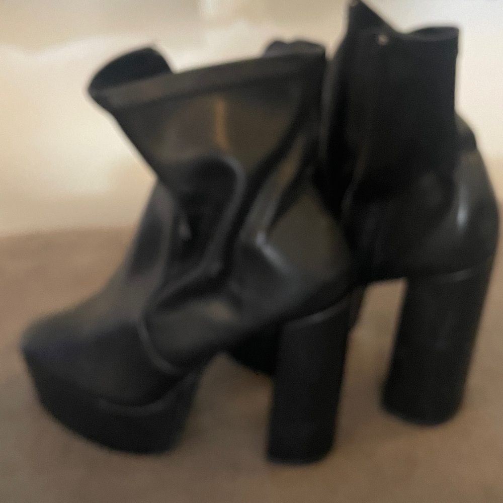 Madden Girl Black Platform Ankle Boots